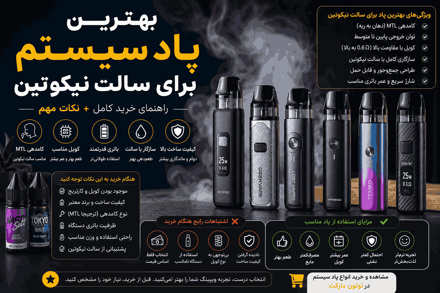 بهترین پادسیستم،برای سالت نیکوتین