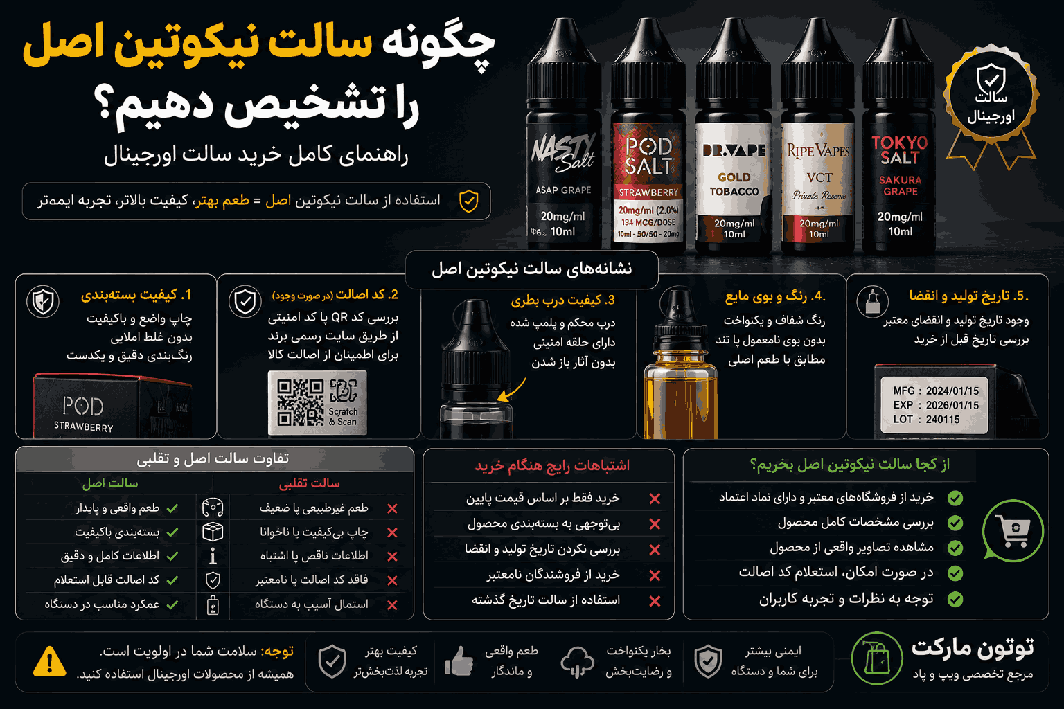 چگونه سالت اصل،از فیک را تشخیص دهیم